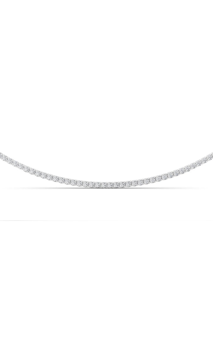 5 Cttw Round Brilliant Tennis Necklace in 14K White Gold Over Sterling Silver