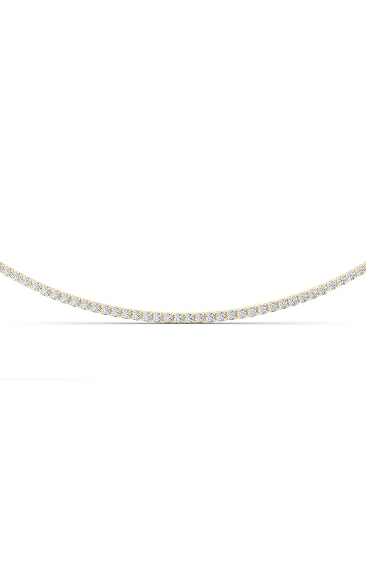 5 Cttw Round Brillinat Tennis Necklace in 14K Yellow Gold Over Sterling Silver