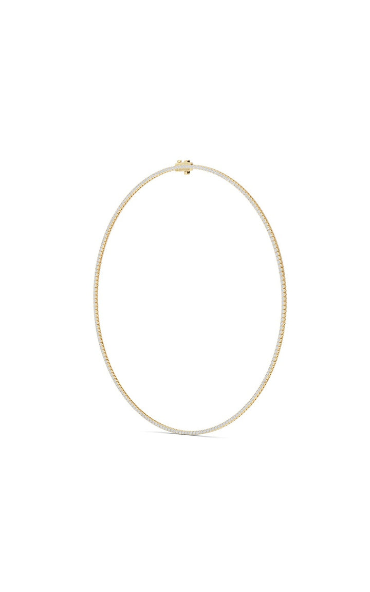 5 Cttw Round Brillinat Tennis Necklace in 14K Yellow Gold Over Sterling Silver