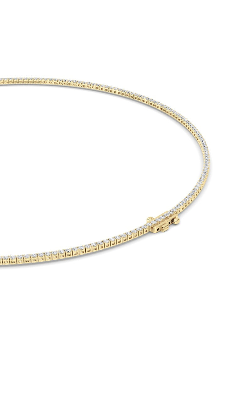 5 Cttw Round Brillinat Tennis Necklace in 14K Yellow Gold Over Sterling Silver