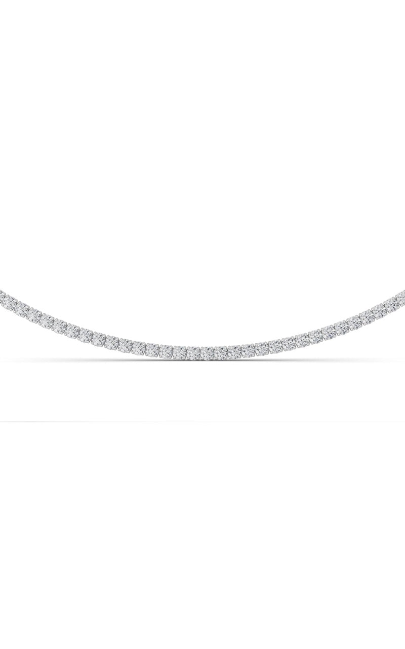 7 Cttw Round Brilliant Tennis Necklace in 14K White Gold Over Sterling Silver