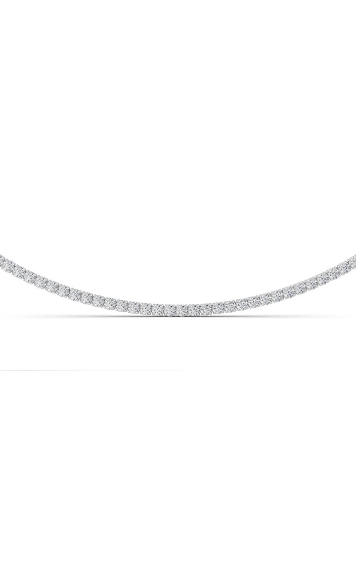7 Cttw Round Brilliant Tennis Necklace in 14K White Gold Over Sterling Silver