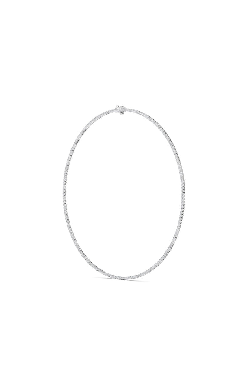 7 Cttw Round Brilliant Tennis Necklace in 14K White Gold Over Sterling Silver