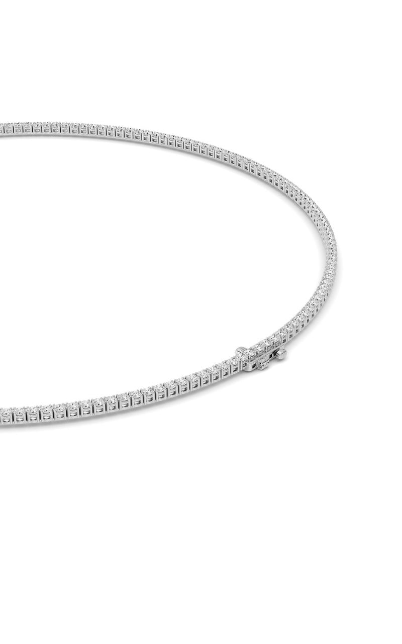 7 Cttw Round Brilliant Tennis Necklace in 14K White Gold Over Sterling Silver