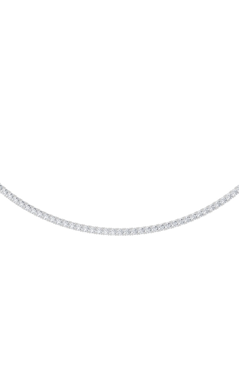 10 Cttw Classic Tennis Necklace in 14K White Gold, 14K White Gold