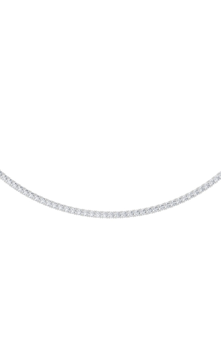 10 Cttw Classic Tennis Necklace in 14K White Gold