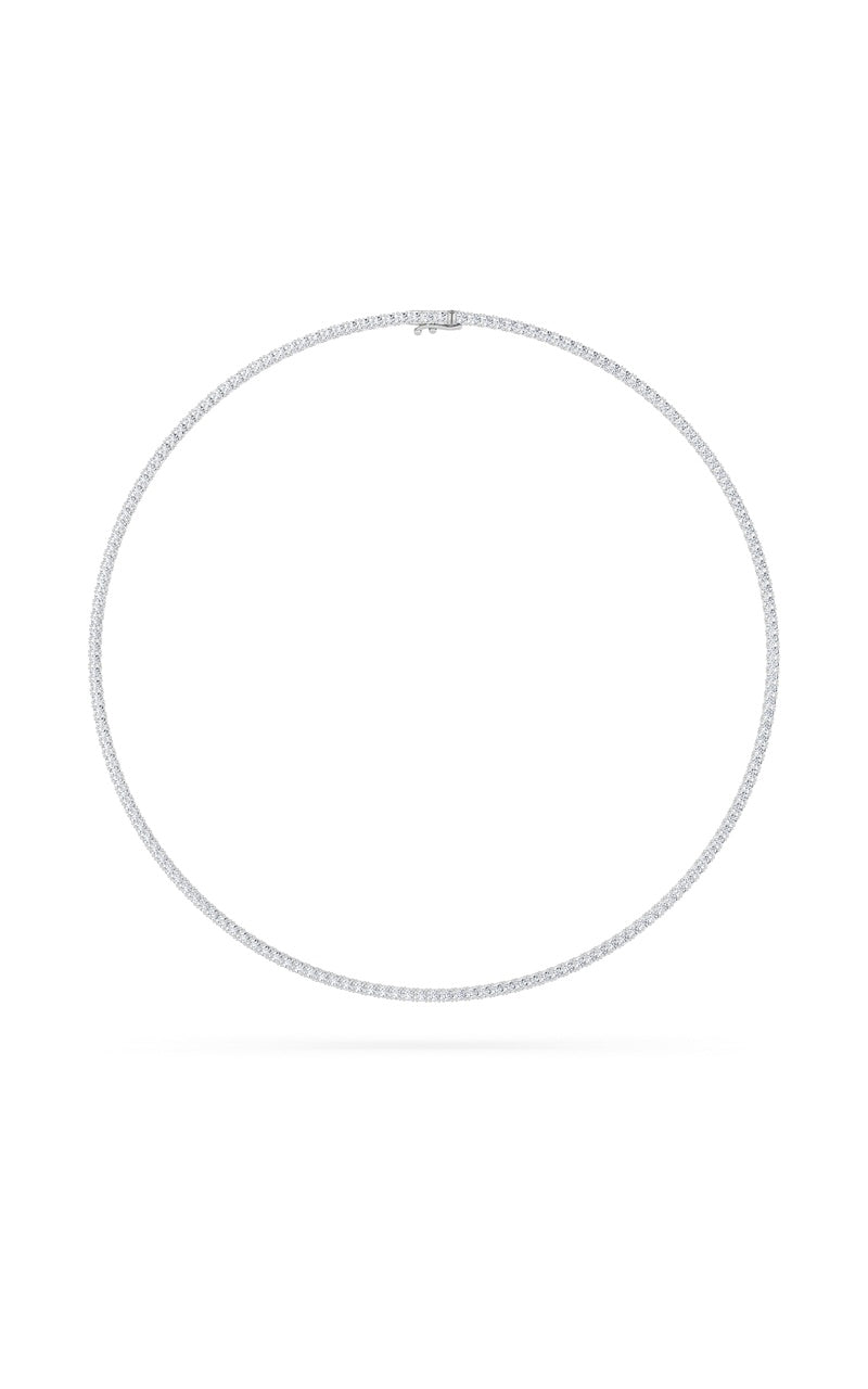 10 Cttw Classic Tennis Necklace in 14K White Gold, 14K White Gold