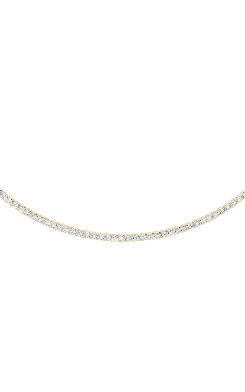 10 Cttw Classic Tennis Necklace in 14K White Gold, 14K Yellow Gold