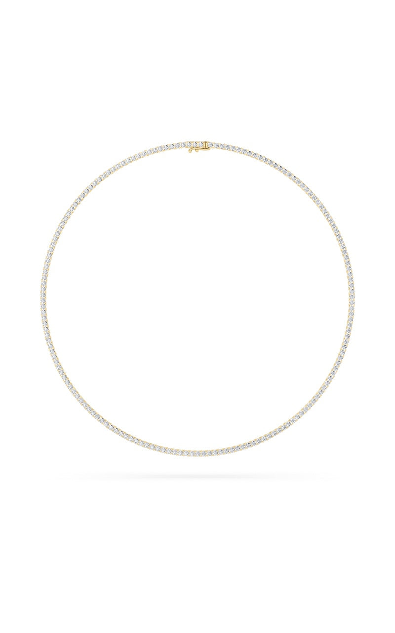 10 Cttw Classic Tennis Necklace in 14K White Gold, 14K Yellow Gold