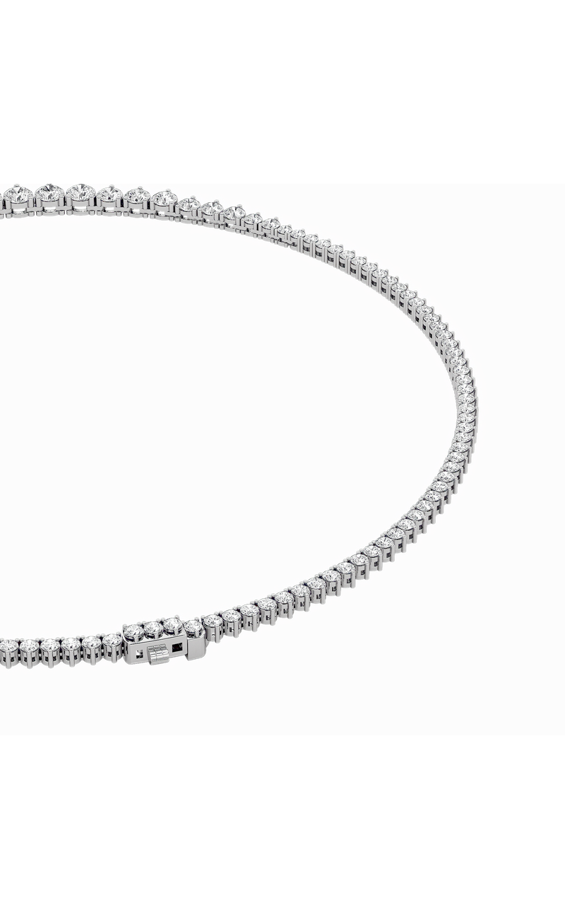 10 Cttw Graduated Tennis Necklace in 14K White Gold, 14K White Gold
