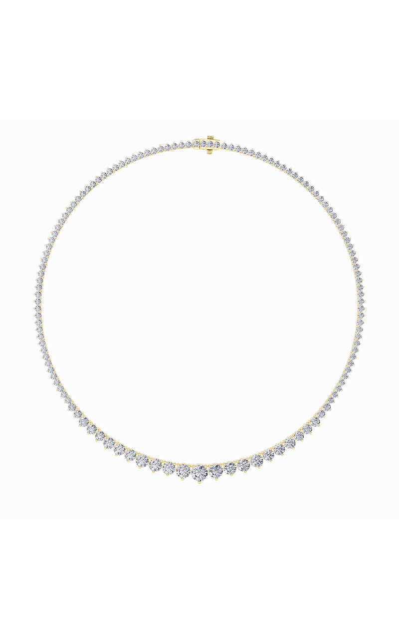 10 Cttw Graduated Tennis Necklace in 14K White Gold, 14K Yellow Gold