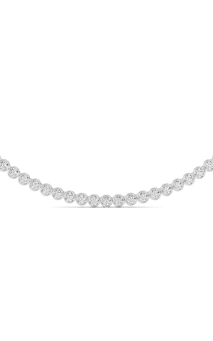 10 Cttw Bezel Set Tennis Necklace in 14K White Gold