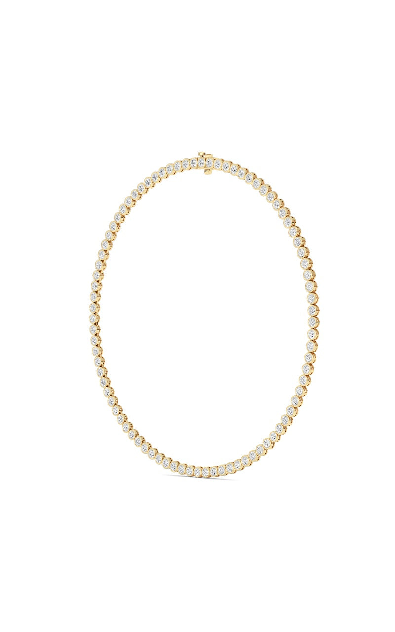 10 Cttw Bezel Set Tennis Necklace in 14K White Gold, 14K Yellow Gold