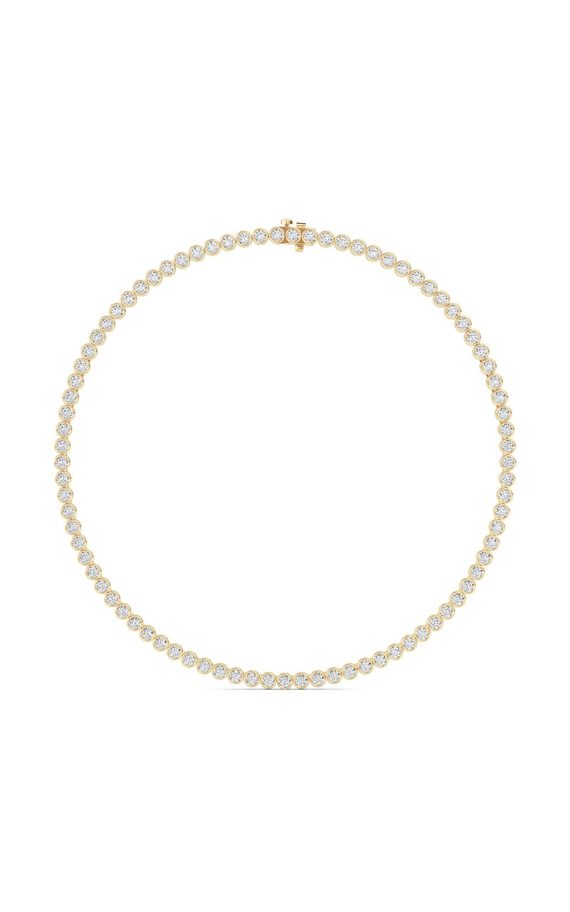 10 Cttw Bezel Set Tennis Necklace in 14K White Gold, 14K Yellow Gold