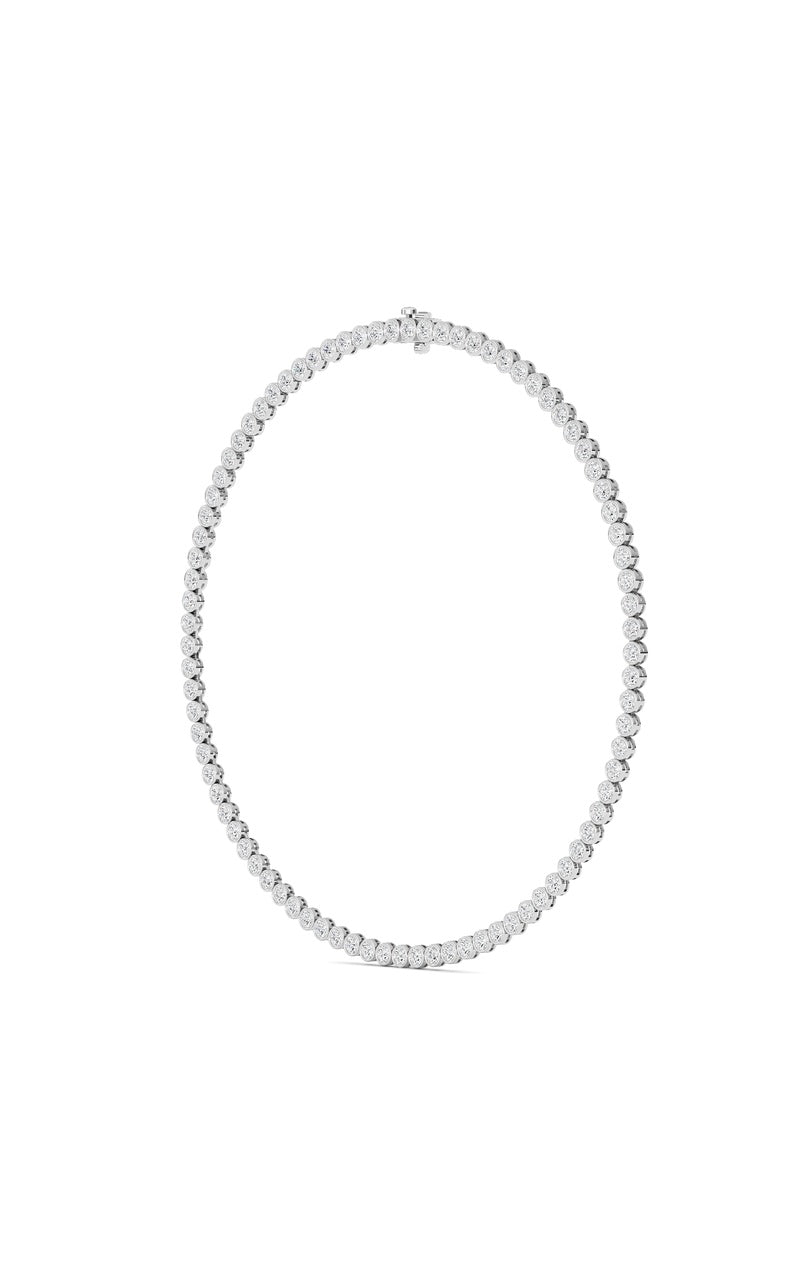 7 Cttw Bezel Set Tennis Necklace in 14K White Gold, 14K White Gold