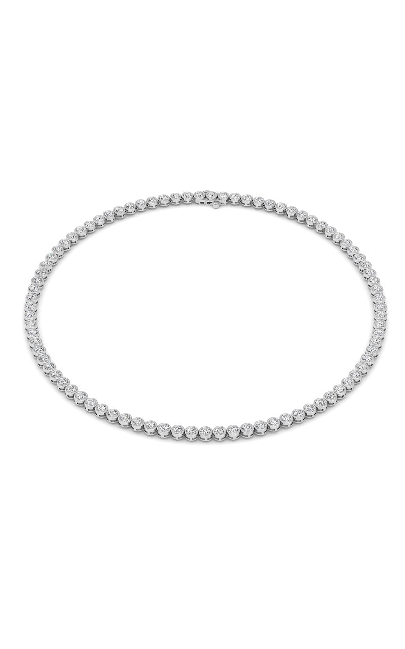 7 Cttw Bezel Set Tennis Necklace in 14K White Gold, 14K White Gold