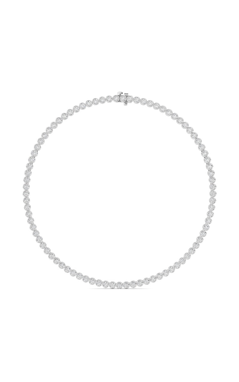 7 Cttw Bezel Set Tennis Necklace in 14K White Gold, 14K White Gold