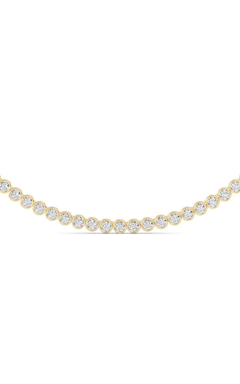 7 Cttw Bezel Set Tennis Necklace in 14K White Gold, 14K Yellow Gold