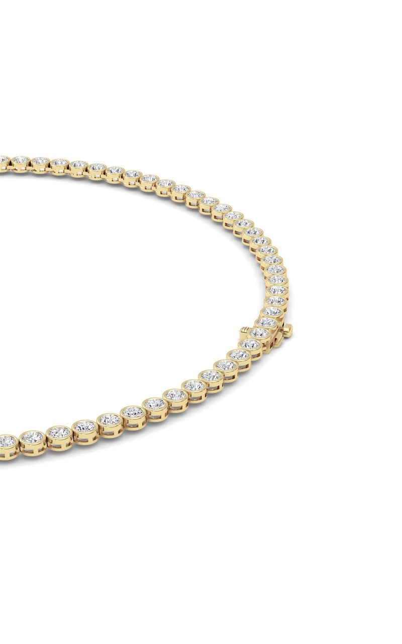 7 Cttw Bezel Set Tennis Necklace in 14K White Gold, 14K Yellow Gold