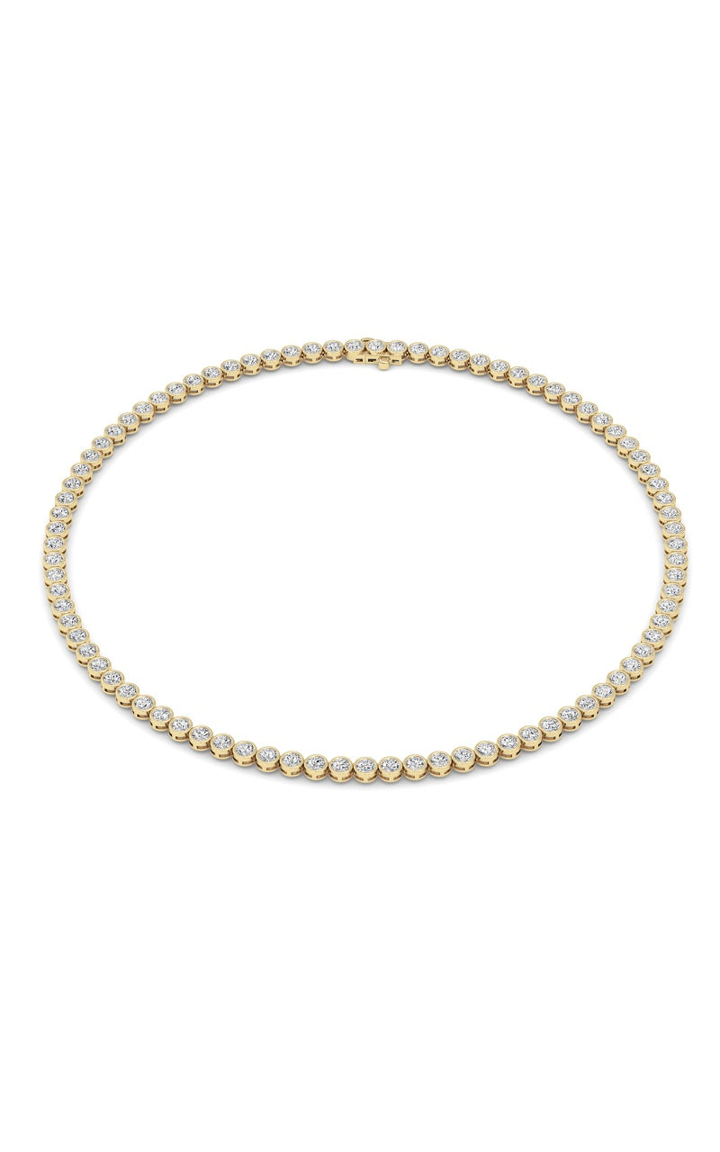 7 Cttw Bezel Set Tennis Necklace in 14K White Gold, 14K Yellow Gold