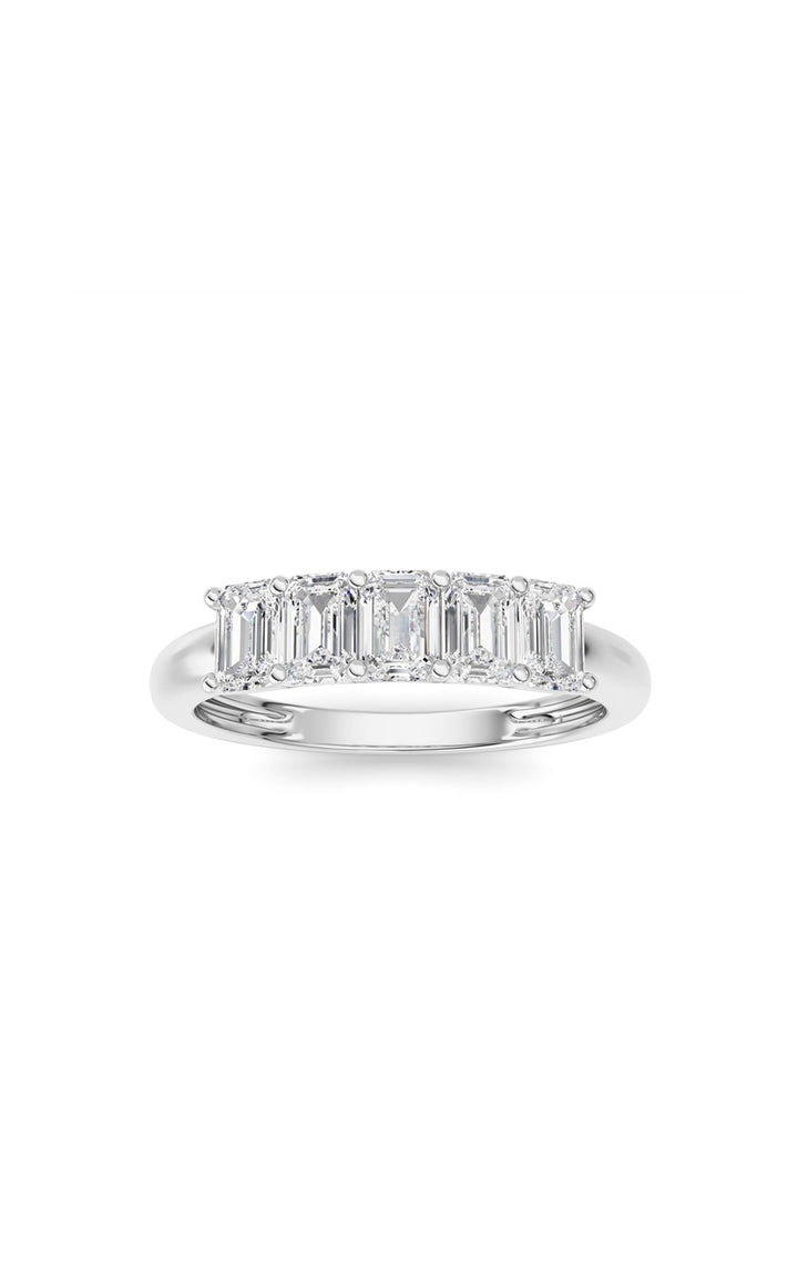 1 Cttw Five Stone Band Ring in 14K White Gold