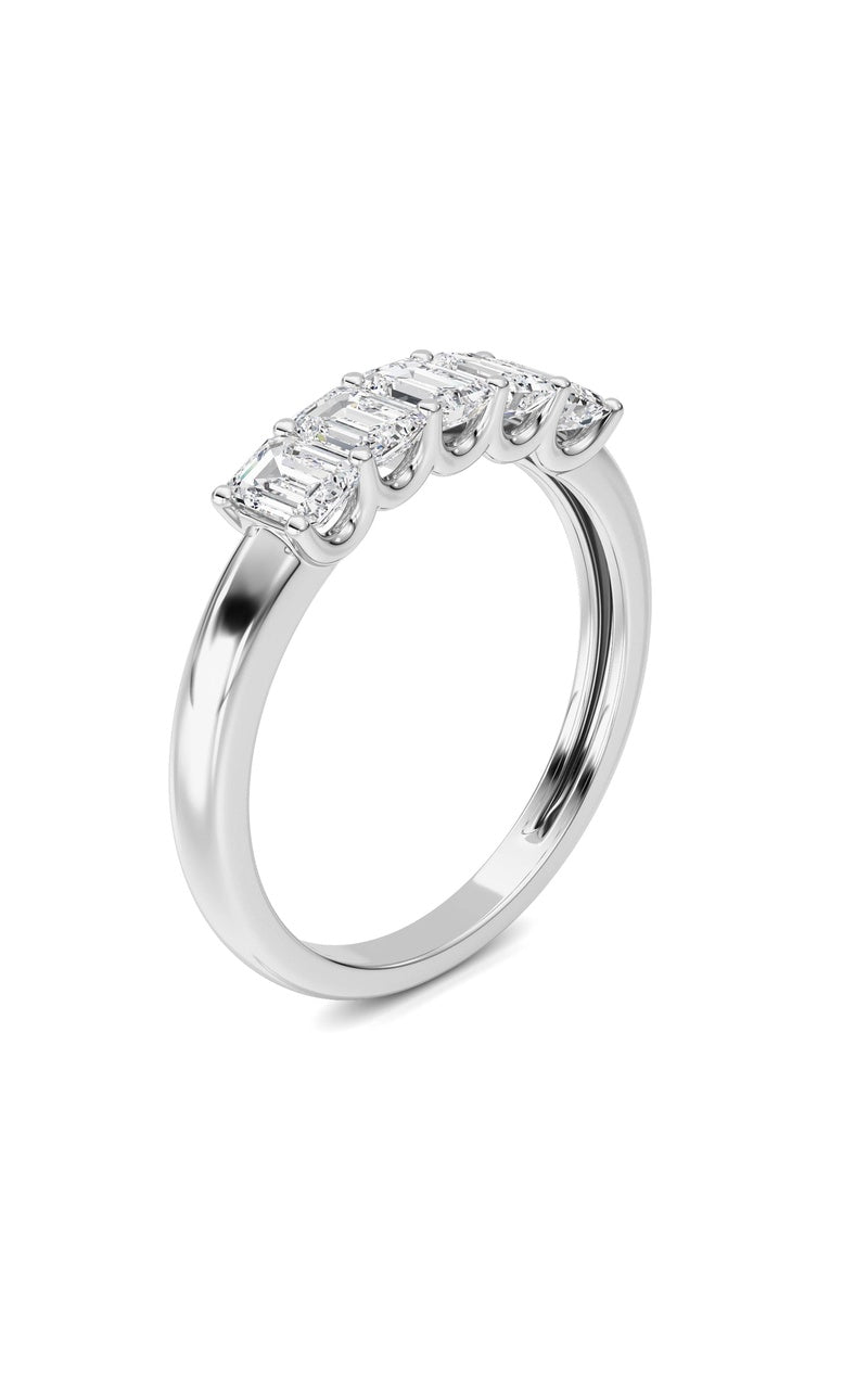 1 Cttw Five Stone Band Ring in 14K White Gold, 14K White Gold