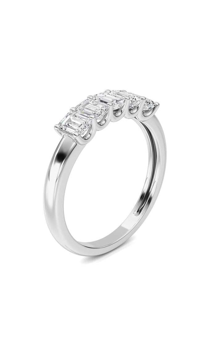 1 Cttw Five Stone Band Ring in 14K White Gold