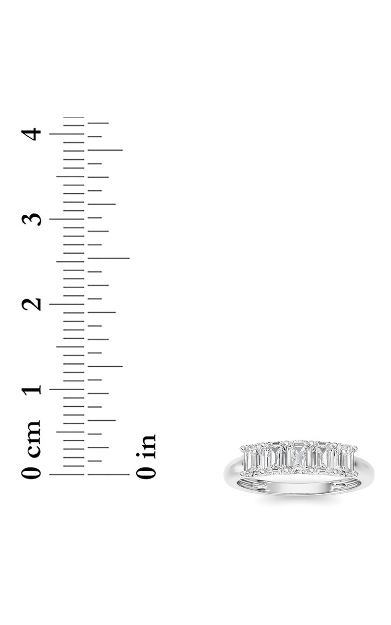 1 Cttw Five Stone Band Ring in 14K White Gold, 14K White Gold