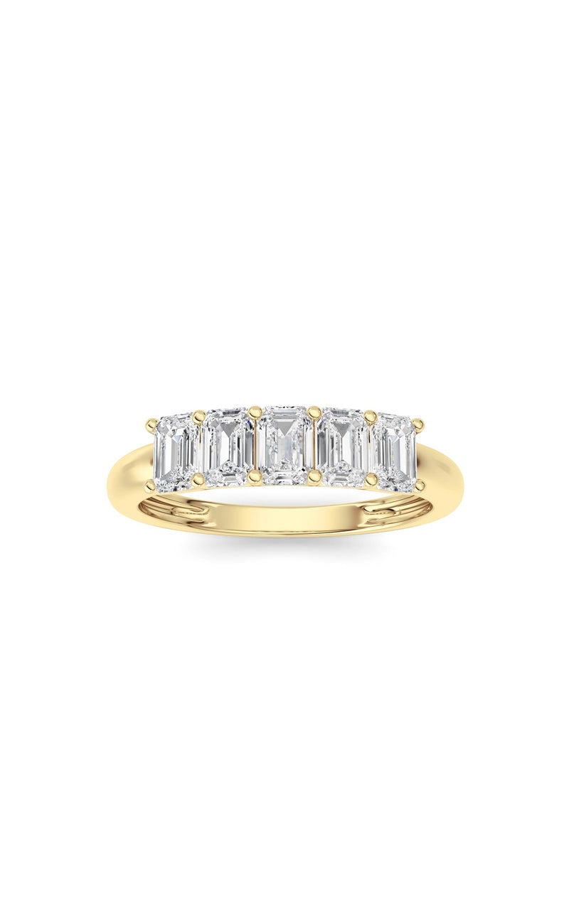 1 Cttw Five Stone Band Ring in 14K White Gold, 14K Yellow Gold
