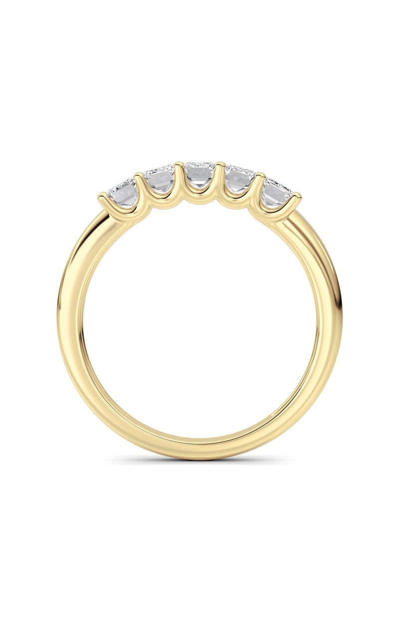 1 Cttw Five Stone Band Ring in 14K White Gold, 14K Yellow Gold