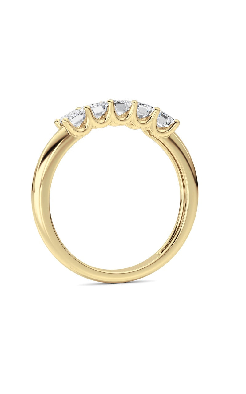 1 Cttw Five Stone Band Ring in 14K White Gold, 14K Yellow Gold