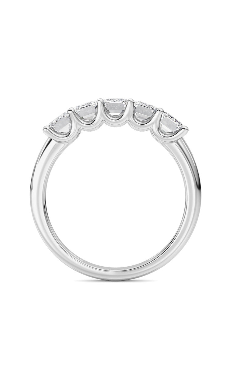 2 Cttw Five Stone Band Ring in 14K White Gold, 14K White Gold