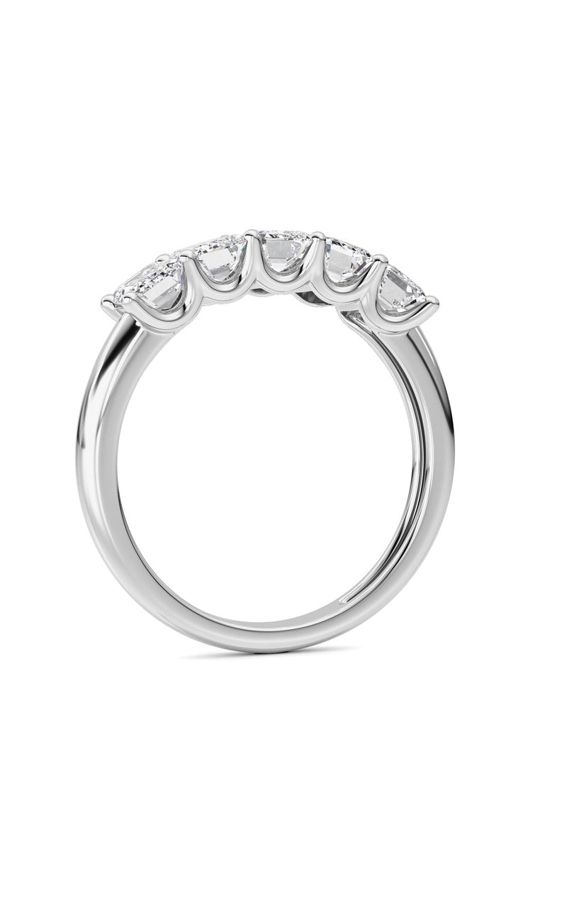 2 Cttw Five Stone Band Ring in 14K White Gold, 14K White Gold