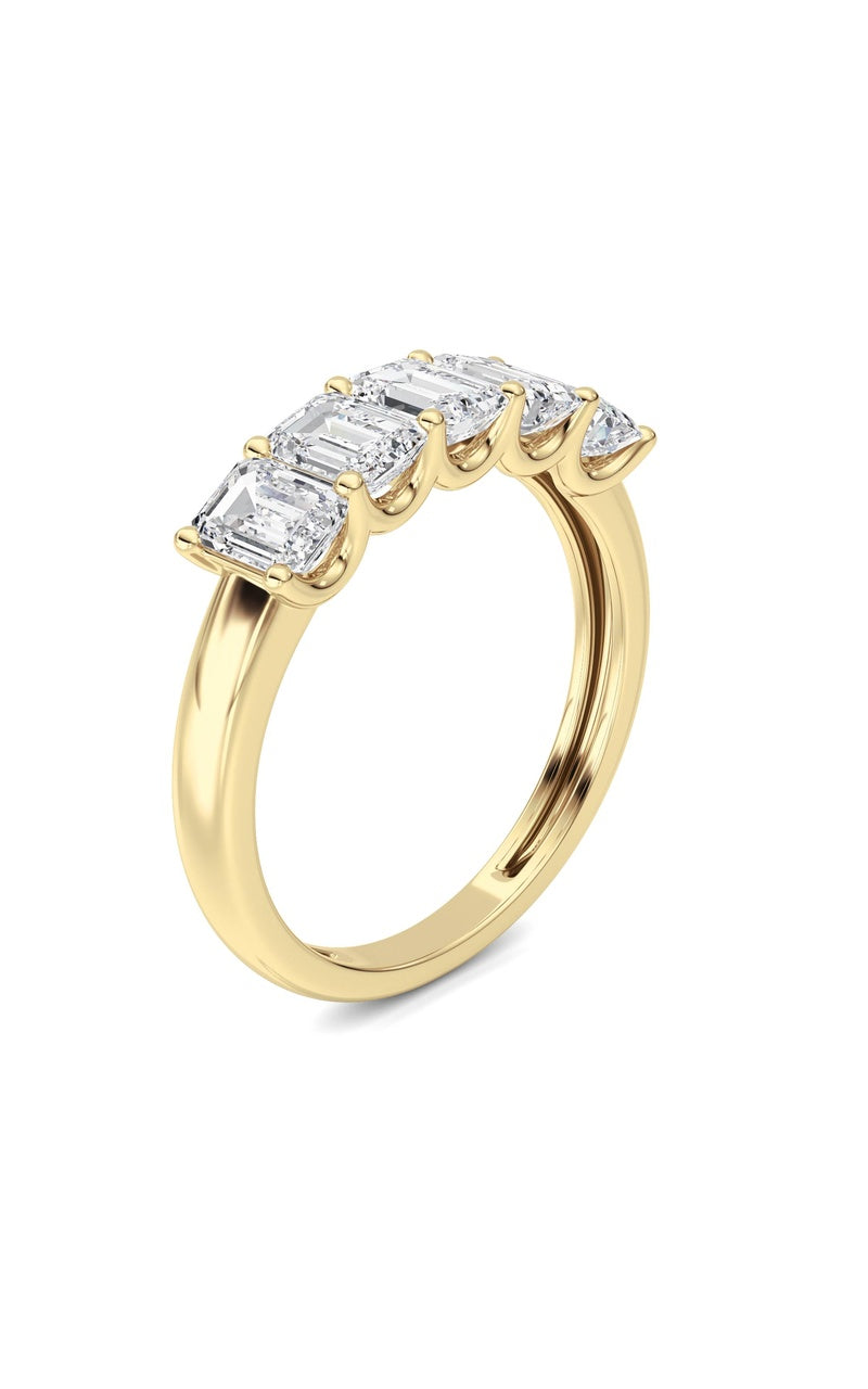 2 Cttw Five Stone Band Ring in 14K White Gold, 14K Yellow Gold
