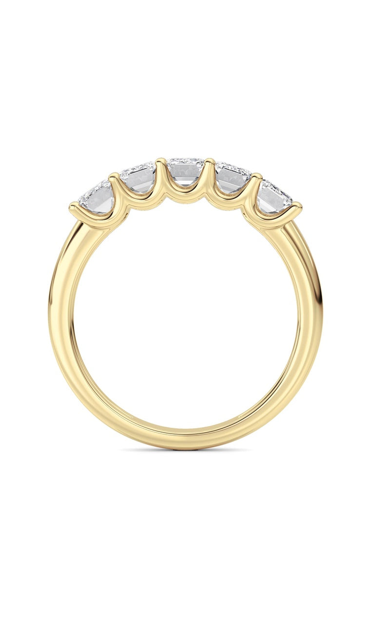 2 Cttw Five Stone Band Ring in 14K White Gold, 14K Yellow Gold
