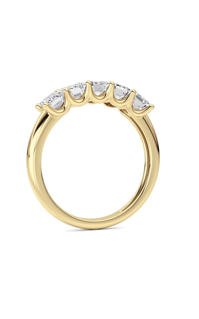 2 Cttw Five Stone Band Ring in 14K White Gold, 14K Yellow Gold