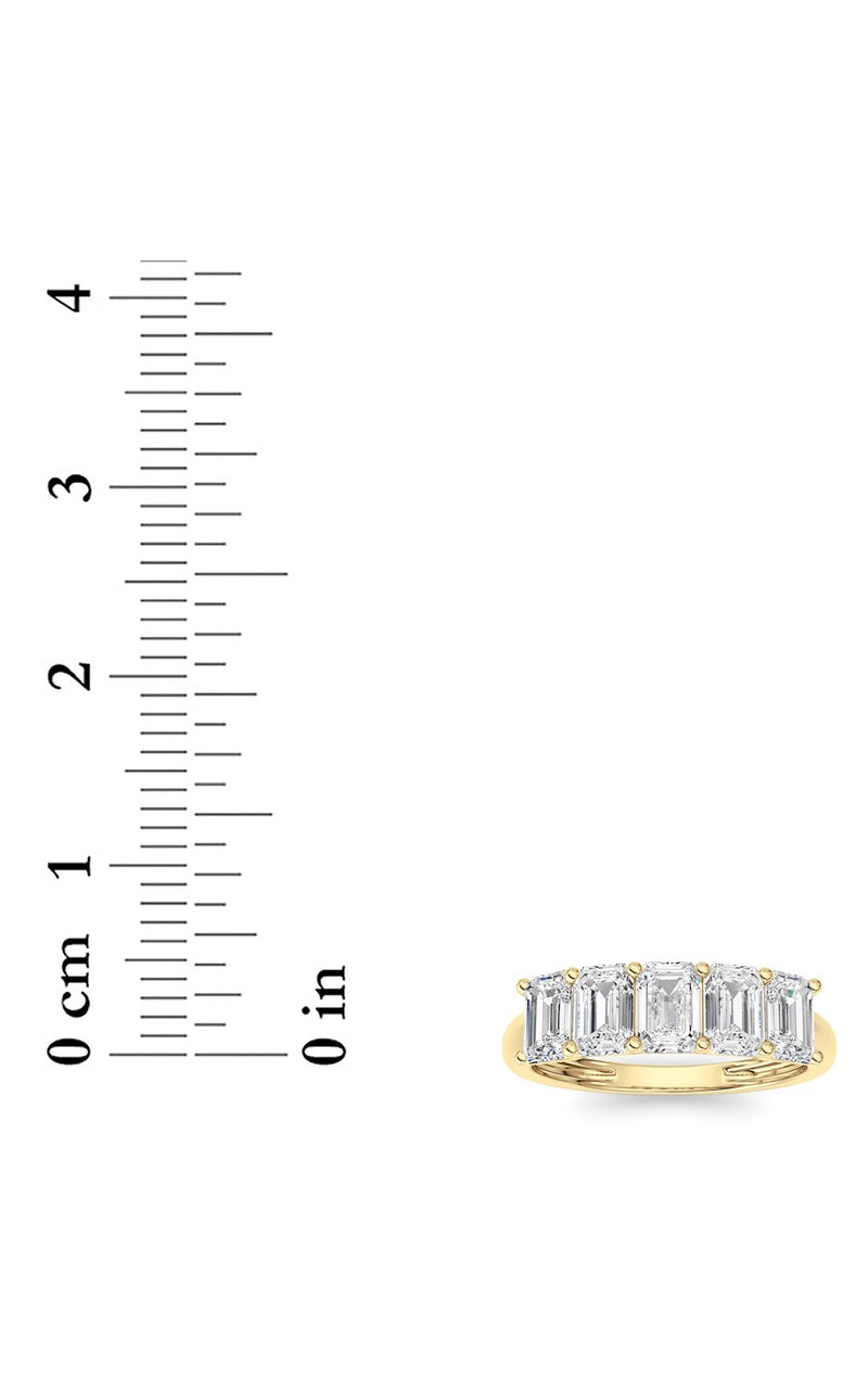 2 Cttw Five Stone Band Ring in 14K White Gold, 14K Yellow Gold