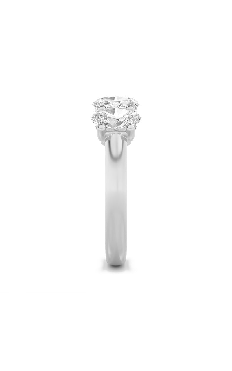 1 Cttw Five Stone Band Ring in 14K White Gold, 14K White Gold