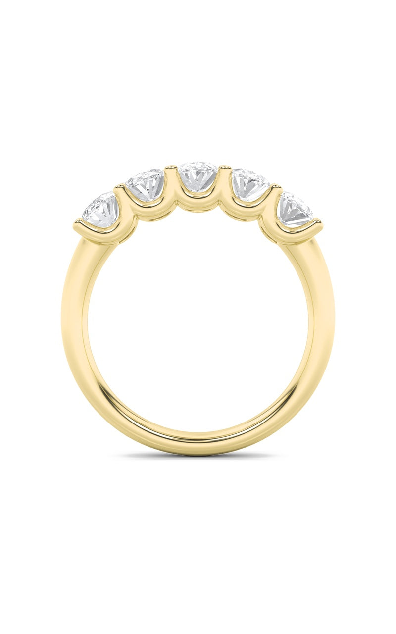 1 Cttw Five Stone Band Ring in 14K White Gold, 14K Yellow Gold