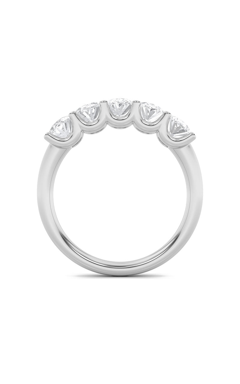 2 Cttw Five Stone Band Ring in 14K White Gold, 14K White Gold