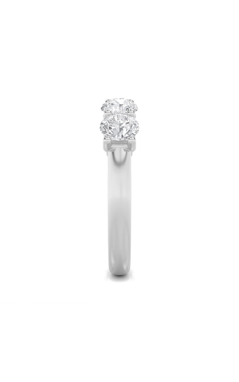 2 Cttw Five Stone Band Ring in 14K White Gold, 14K White Gold