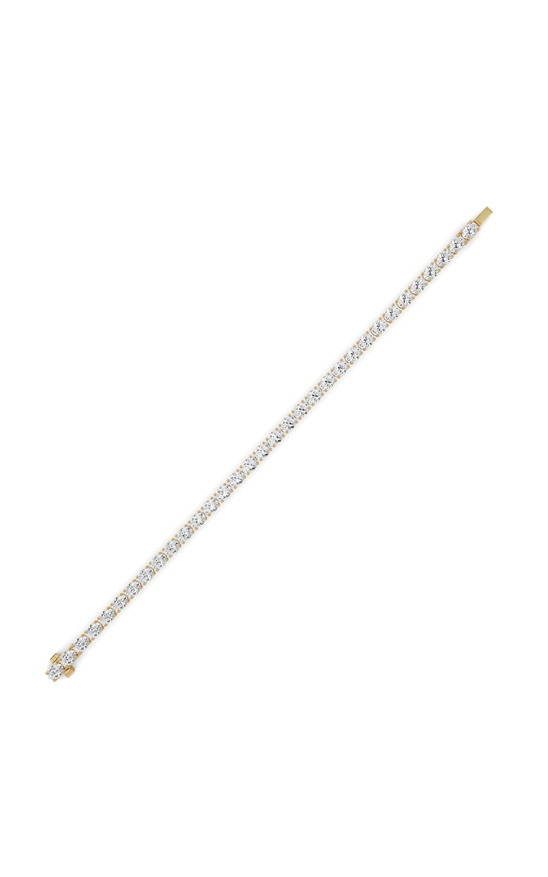 10.5Cttw Oval Shaped Lab Grown Diamond (F/VS) Classic Line Bracelet in 14K Gold
