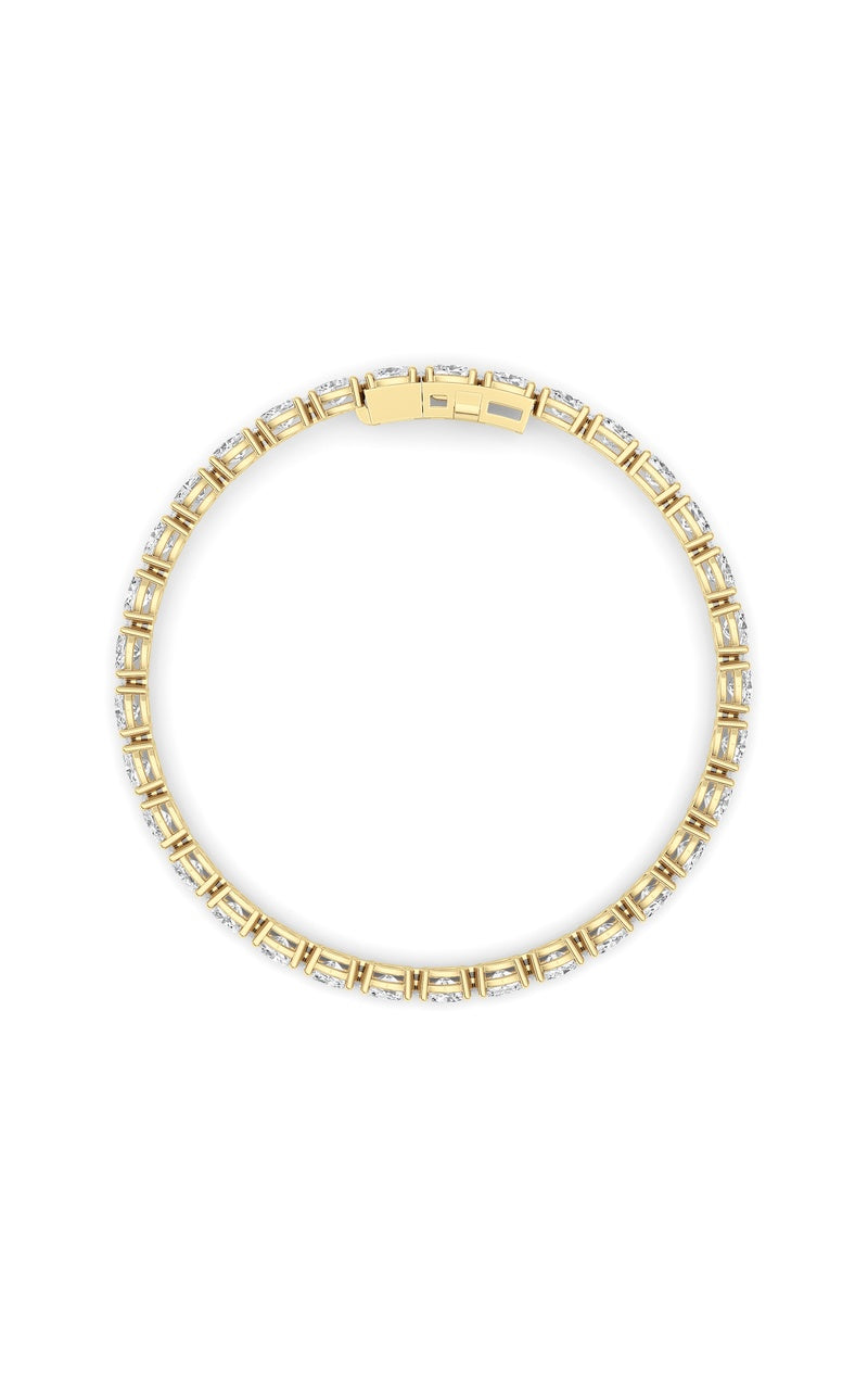 10.5Cttw Oval Shaped Lab Grown Diamond (F/VS) Classic Line Bracelet in 14K Gold