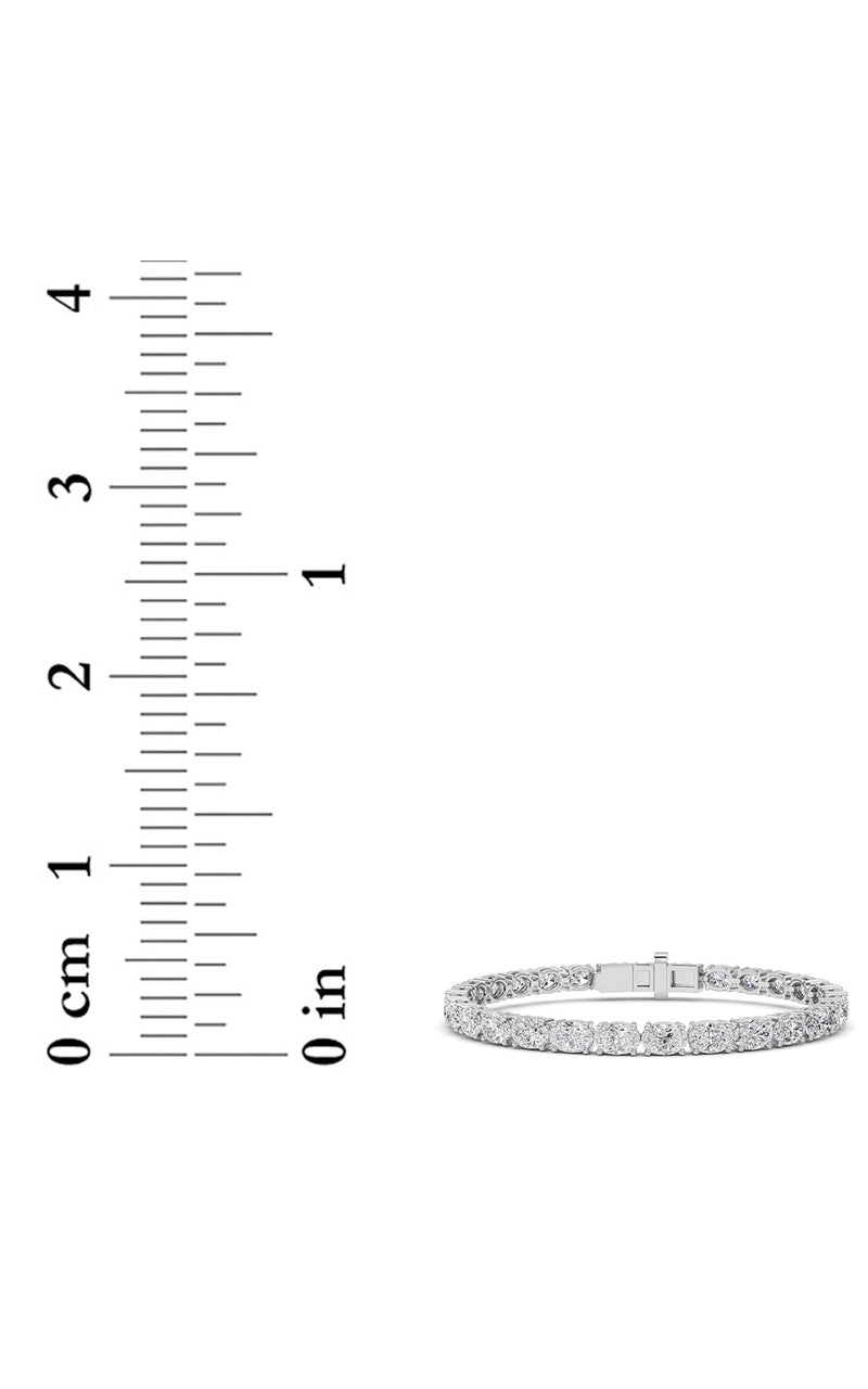13Cttw Oval Shaped Lab Grown Diamond (F/VS) Classic Line Bracelet in 14K Gold