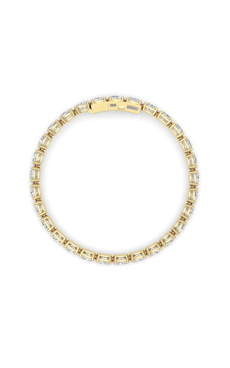 13Cttw Oval Shaped Lab Grown Diamond (F/VS) Classic Line Bracelet in 14K Gold