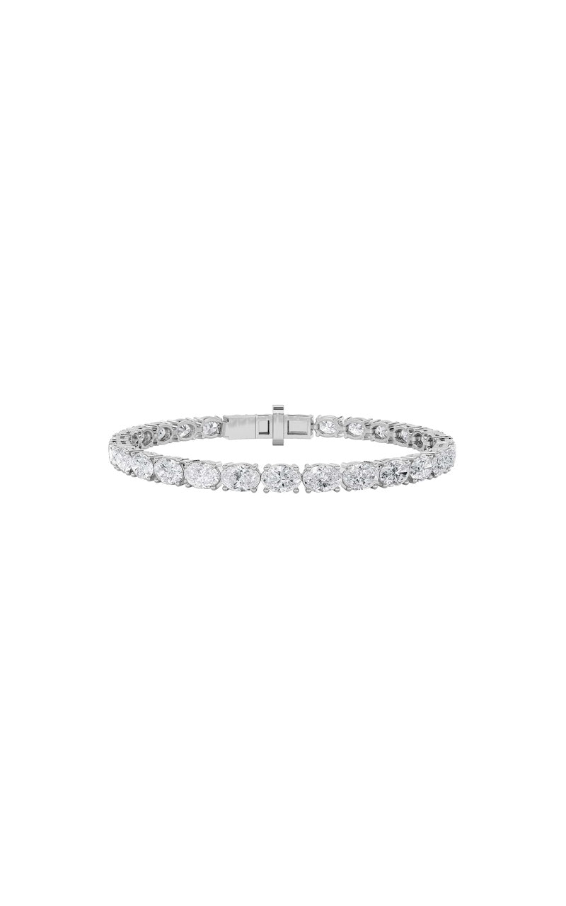 7Cttw Oval Shaped Lab Grown Diamond (F/VS) TennisBracelet in 14K Gold