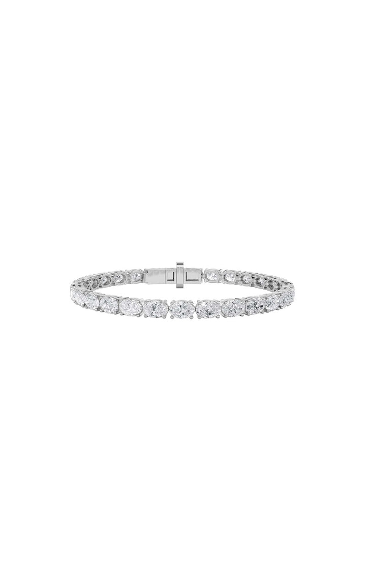 7Cttw Oval Shaped Lab Grown Diamond (F/VS) TennisBracelet in 14K Gold