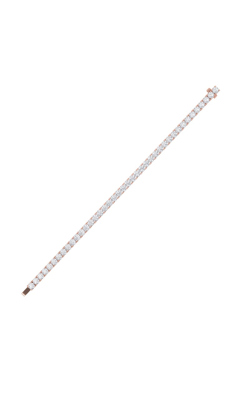 12CTW Round Shaped Lab Grown Diamond (F/VS) Tennis Bracelet in 14K Gold