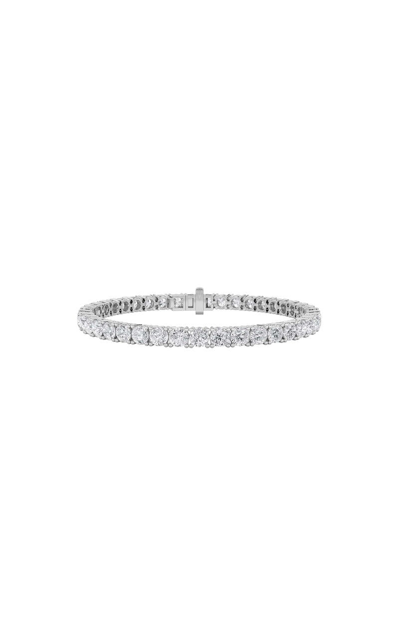 14CTW Round Shaped Lab Grown Diamond (F/VS) Classic Tennis Bracelet in 14K Gold