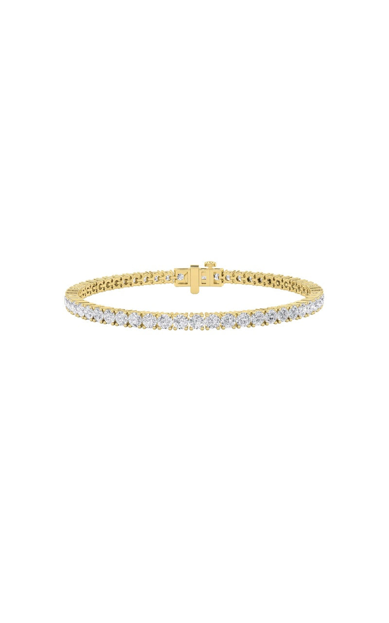 5Cttw Round Shaped Lab Grown Diamond (F/VS) TennisBracelet in 14K Gold
